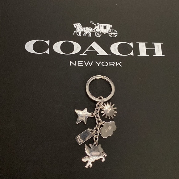 Coach Metal Mixed Keychain Bag charm FOB Pegasus Horse Sun Cloud Signature Logo - Picture 7 of 8